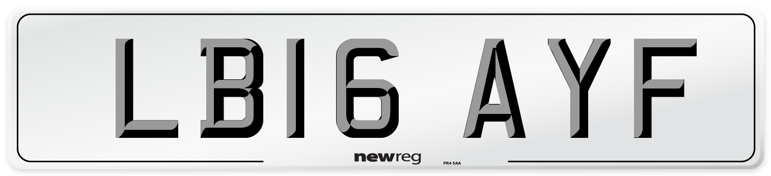LB16 AYF Number Plate from New Reg
